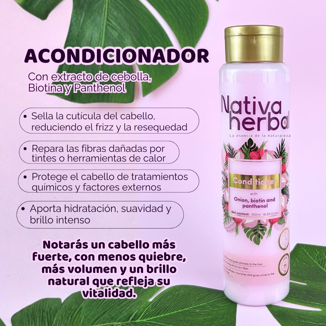 Nativa Herbal Onion, Biotin Conditioner x 550ml