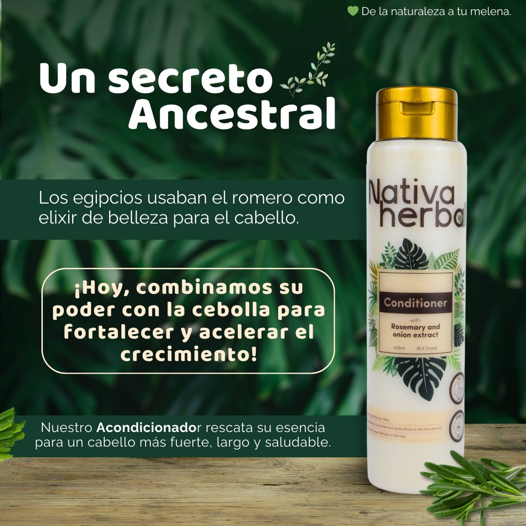 NATIVA HERBAL ROSEMARY CONDITIONER WITH ONION EXTRACT 550 ML - NATIVA HERBAL