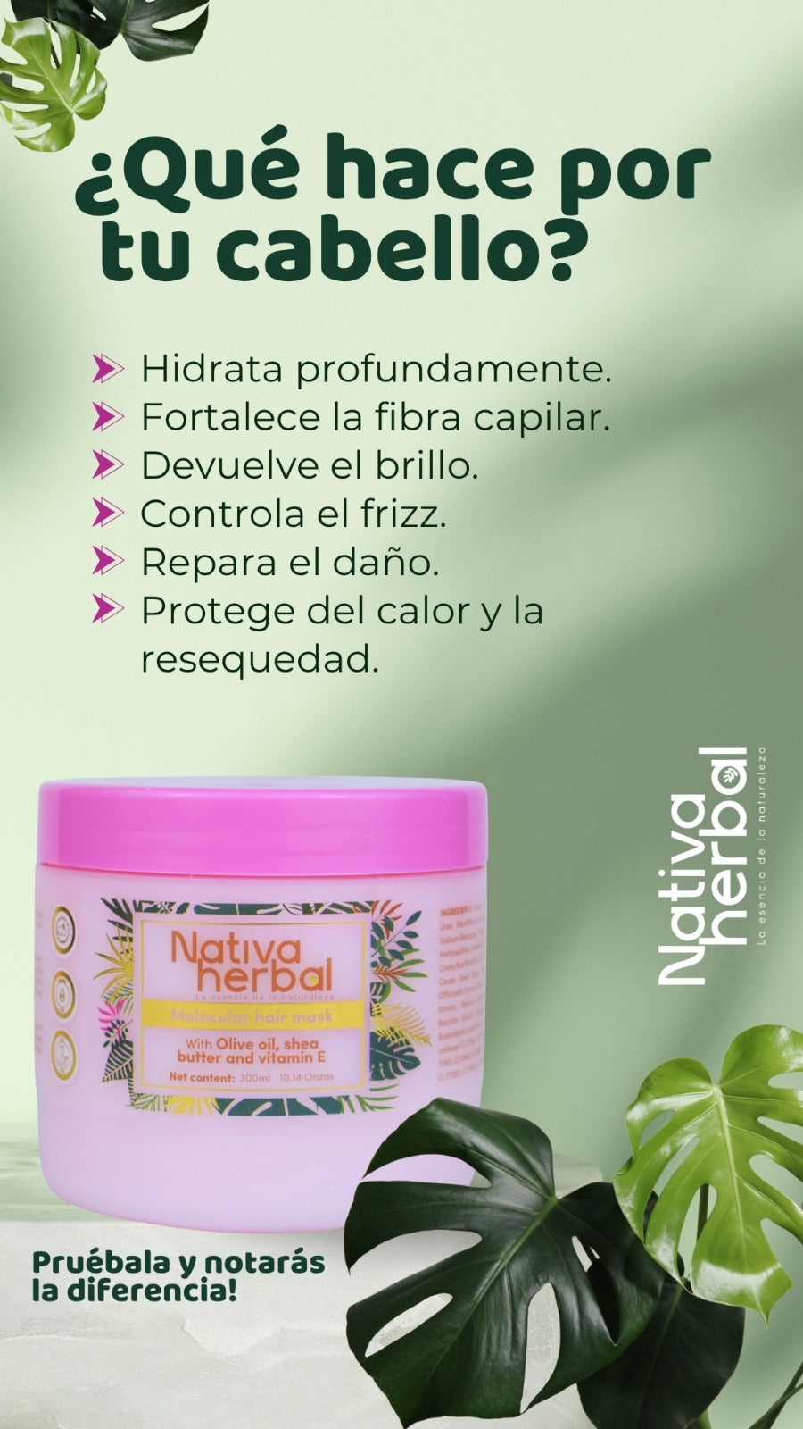 Nativa Herbal Molecular Mask for Hair repair