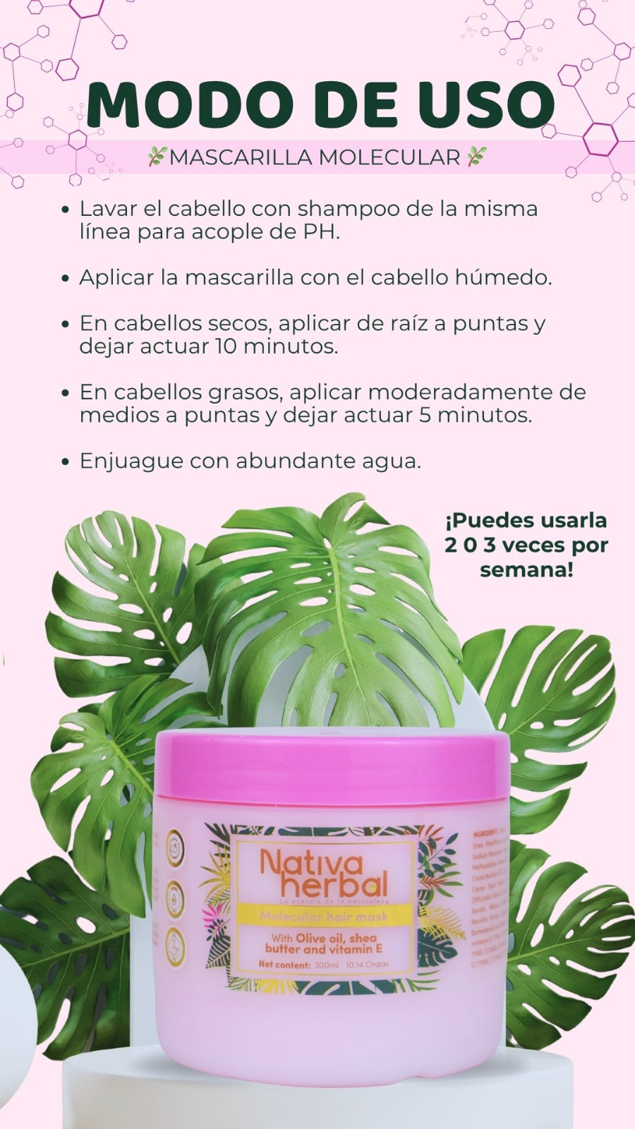 Nativa Herbal Molecular Mask for Hair repair