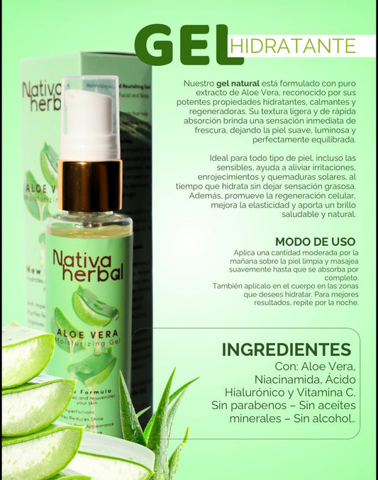 Nativa Herbal Aloe Vera Gel with hyaluronic acid