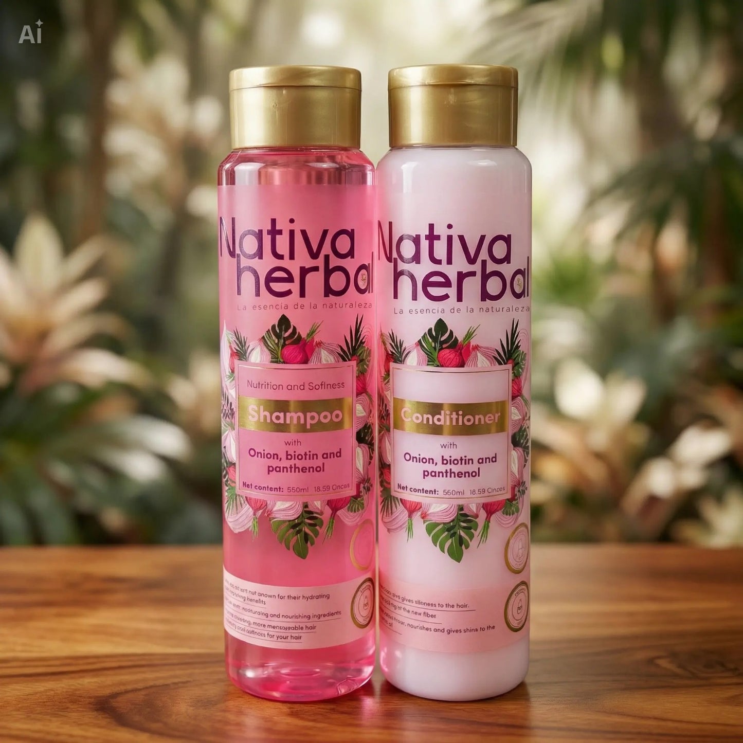 Onion Shampoo for Hair Growth with Biotin & Panthenol – Conditioner Set 18.5 Fl Oz / 550 ml – Natural Hair Thickening & Anti-Frizz Formula for Strong, Healthy Hair