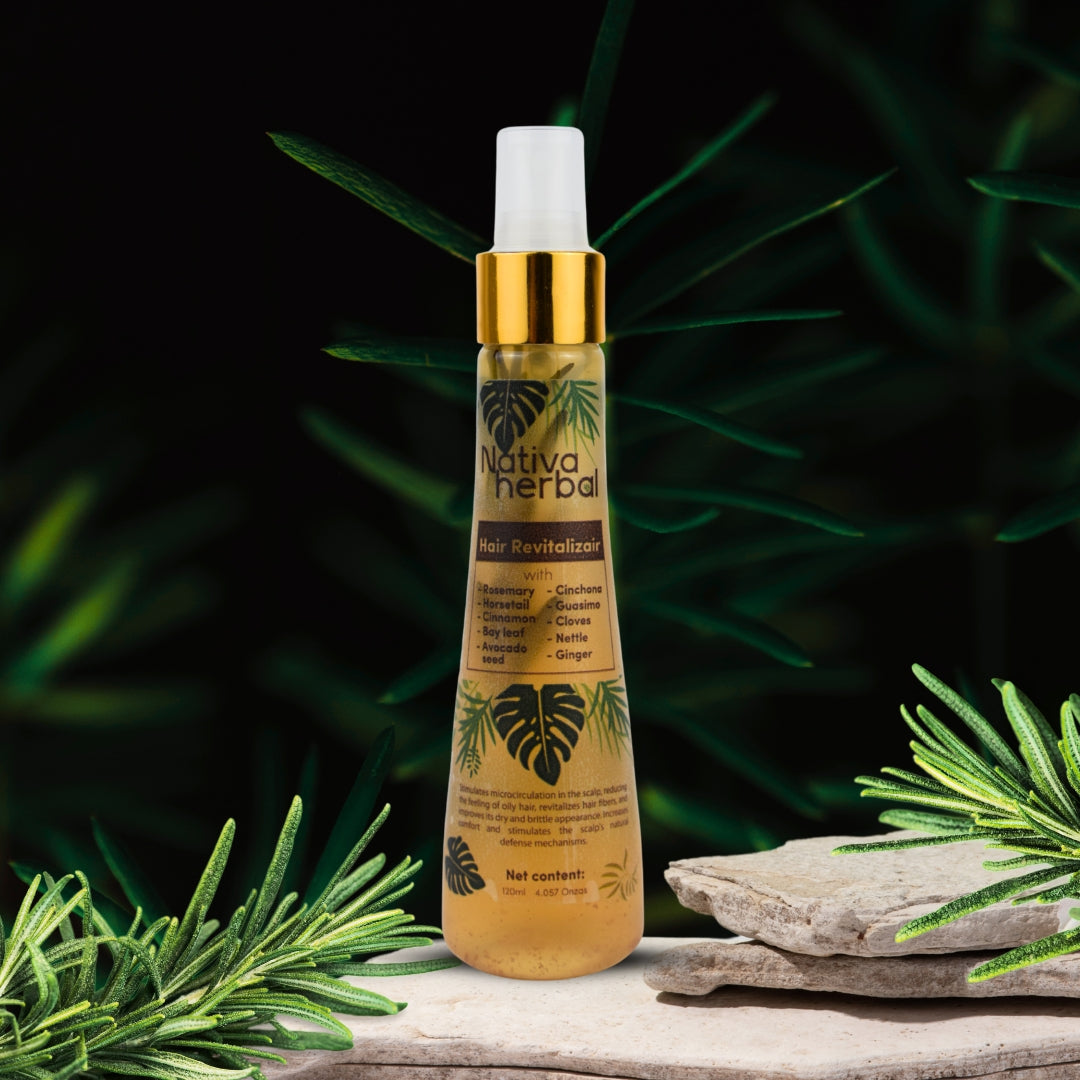 Nativa Herbal Hair Tonic Treatment for Hair Loss with Rosemary, Cinchona, Ginger  Haircare