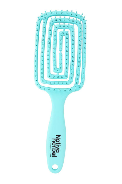 Nativa Herbal Detangling Brush - Elegant Rectangular Design for Effective Hair Care Unisex Tool 9x3x0.3 Inch