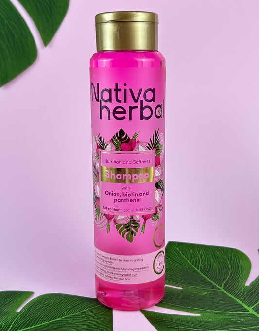 Nativa Herbal Onion, Biotin and Panthenol Shampoo x 550ml