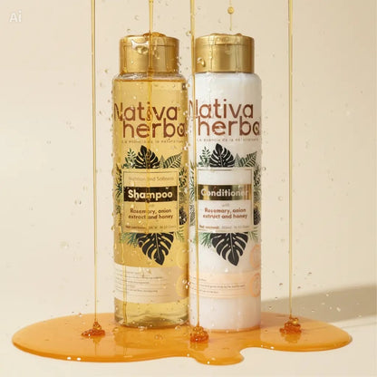 Nativa Herbal Rosemary Onion Shampoo and Conditioner Set 550ml.