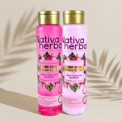 Onion Shampoo for Hair Growth with Biotin & Panthenol – Conditioner Set 18.5 Fl Oz / 550 ml – Natural Hair Thickening & Anti-Frizz Formula for Strong, Healthy Hair