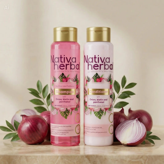 Onion Shampoo for Hair Growth with Biotin & Panthenol – Conditioner Set 18.5 Fl Oz / 550 ml – Natural Hair Thickening & Anti-Frizz Formula for Strong, Healthy Hair