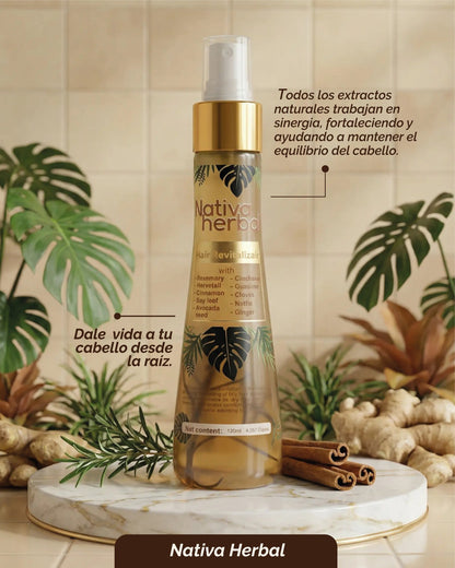 Nativa Herbal Hair Tonic Treatment for Hair Loss with Rosemary, Cinchona, Ginger  Haircare