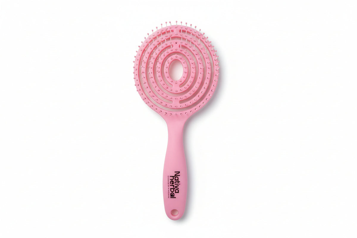 Nativa Herbal Detangling Brush - Elegant Rectangular Design for Effective Hair Care Unisex Tool 9x3x0.3 Inch