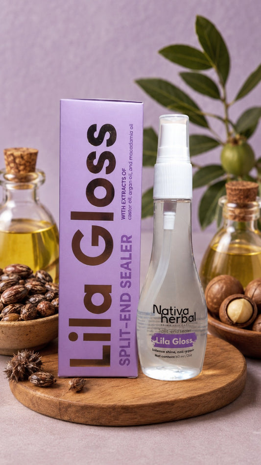 Nativa Herbal Lila Gloss Hair end sealer with castor oil x 60ml