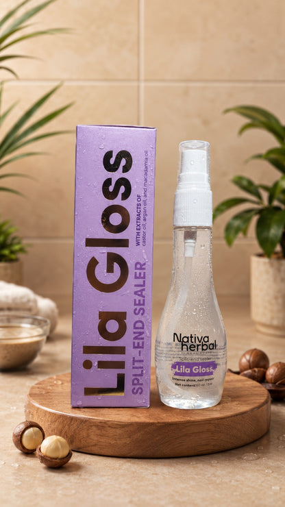 Nativa Herbal Lila Gloss Hair end sealer with castor oil x 60ml