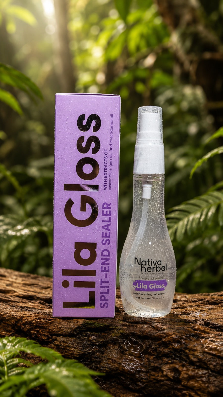 Nativa Herbal Lila Gloss Hair end sealer with castor oil x 60ml