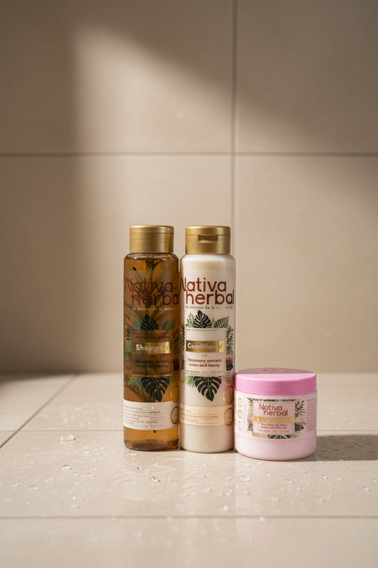 Nativa Herbal Hair growth and reconstruction kit Haircare Shampoo Conditioner Repair + Hair mask Soothing Cleansing Hair Care Set
