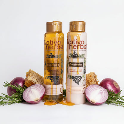 Nativa Herbal Set Rosemary Onion Shampoo and Conditioner Set 550ml.