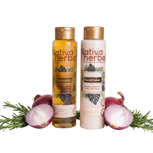 Nativa Herbal Set Rosemary Onion Shampoo and Conditioner Set 550ml.